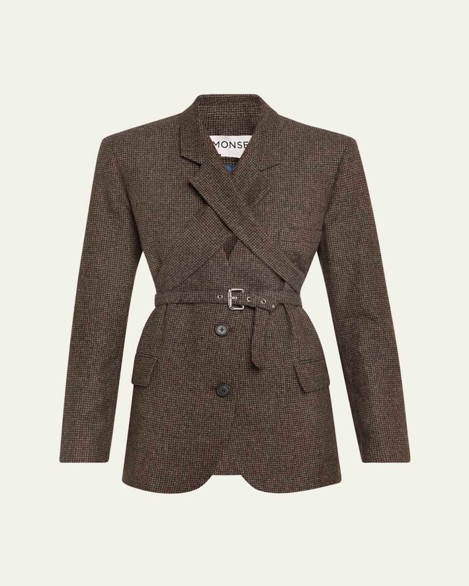 Crisscross Wool Blazer